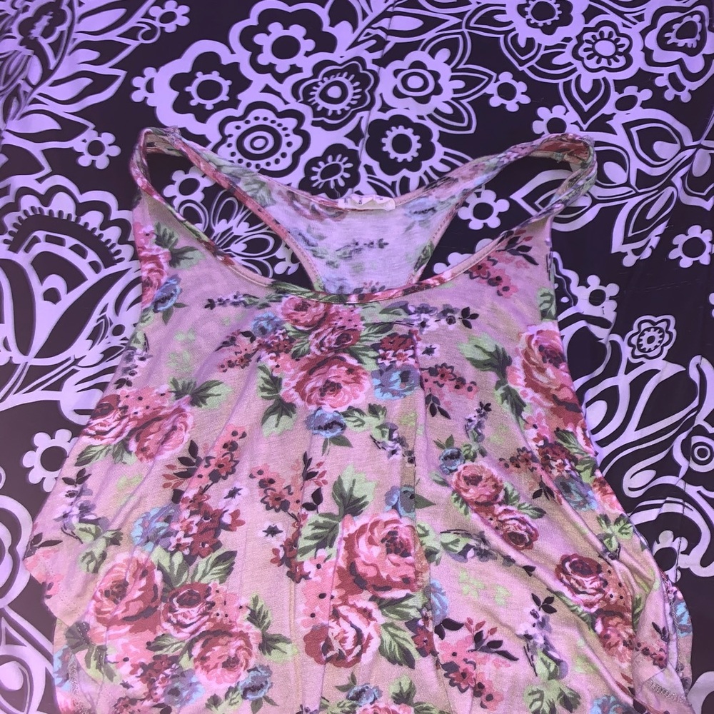Pink Floral Tank Top